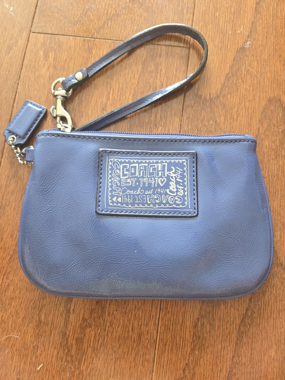 Coach Blue Patent Leather Wristlet - Coach